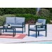 Salon De Jardin Sofa Mandalay-7 D Finition Anthracite Tissus Gris Clair Mariland Dralon