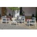 Salon De Jardin Sofa Mandalay-7 D Finition Blanc Tissus Gris Sara Fonce Dralon