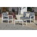 Salon De Jardin Sofa Mandalay-7 D Finition Blanc Tissus Gris Sara Fonce Dralon