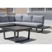 Salon De Jardin Sofa Corner Loira-Set-7 Finition Anthracite Tissus Gris Clair Mariland Dralon