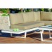 Salon De Jardin Sofa Corner Loira-Set-7 Finition Blanc Tissus Beige Michel Dralon