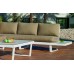 Salon De Jardin Sofa Corner Loira-Set-8 Finition Blanc Tissus Beige Michel Dralon