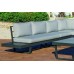 Salon De Jardin Sofa Corner Loira-Set-8 Finition Anthracite Tissus Gris Clair Mariland Dralon