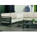 Salon De Jardin Sofa Corner Cosmos-28 Finition Anthracite Tissus Alba Crudo Dralon