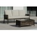 Salon De Jardin Sofa Aluminium Et Corde Havana-8 Finition Champagne Corde Champagne Tissus Alba Crudo Dralon