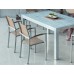 Set Table À Manger + 6 Fauteuils Camelia-180/Viena-3/X6 Finition Aluminium Naturel Tissus Paille Textilene