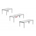 Set Table À Manger Extensible + 10 Fauteuils Singapur-200-H77/Janeiro-3/10 Finition Anthracite Tissus Anthracite Textilene