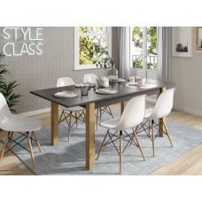 TABLE M300 fait(e) de 1 module(s) pour une largeur de 135/180cm de la collection NEO-3 finition(s) AZABACHE PIEDS ARTISAN