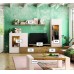 COMPOSITION 654 + TABLE BASSE + TABLE A MANGER + BUFFET fait(e) de 9 module(s) pour une largeur de 300PLUScm de la collection NEO-3 finition(s) POLAR ET ARTISAN