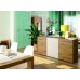 COMPOSITION 654 + TABLE BASSE + TABLE A MANGER + BUFFET fait(e) de 9 module(s) pour une largeur de 300PLUScm de la collection NEO-3 finition(s) POLAR ET ARTISAN
